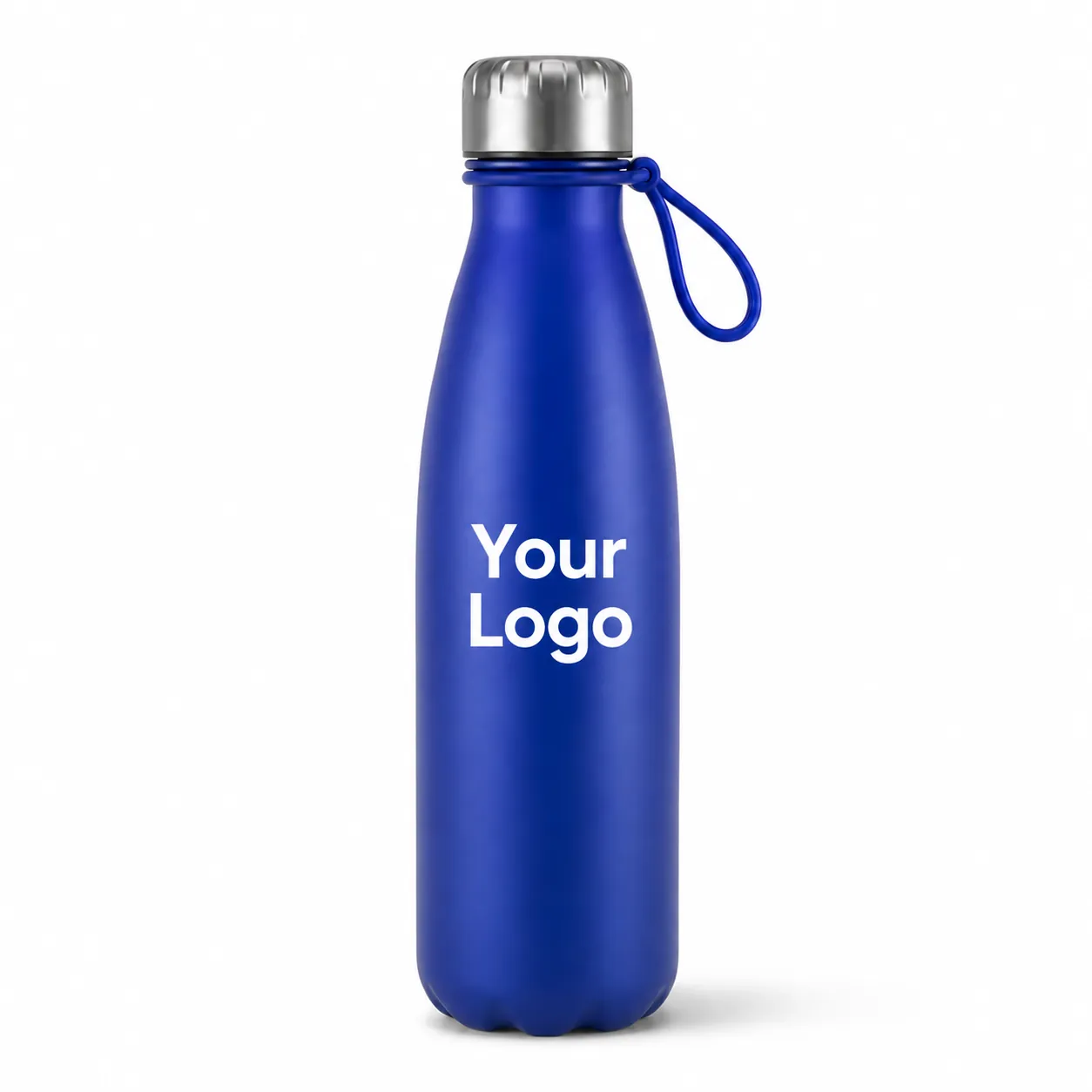 Blue Loop Cap Metal Water Bottle