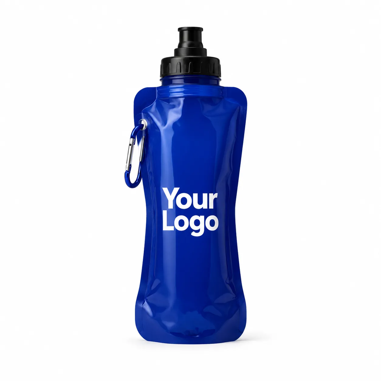 Blue Collapsible Plastic Water Bottle
