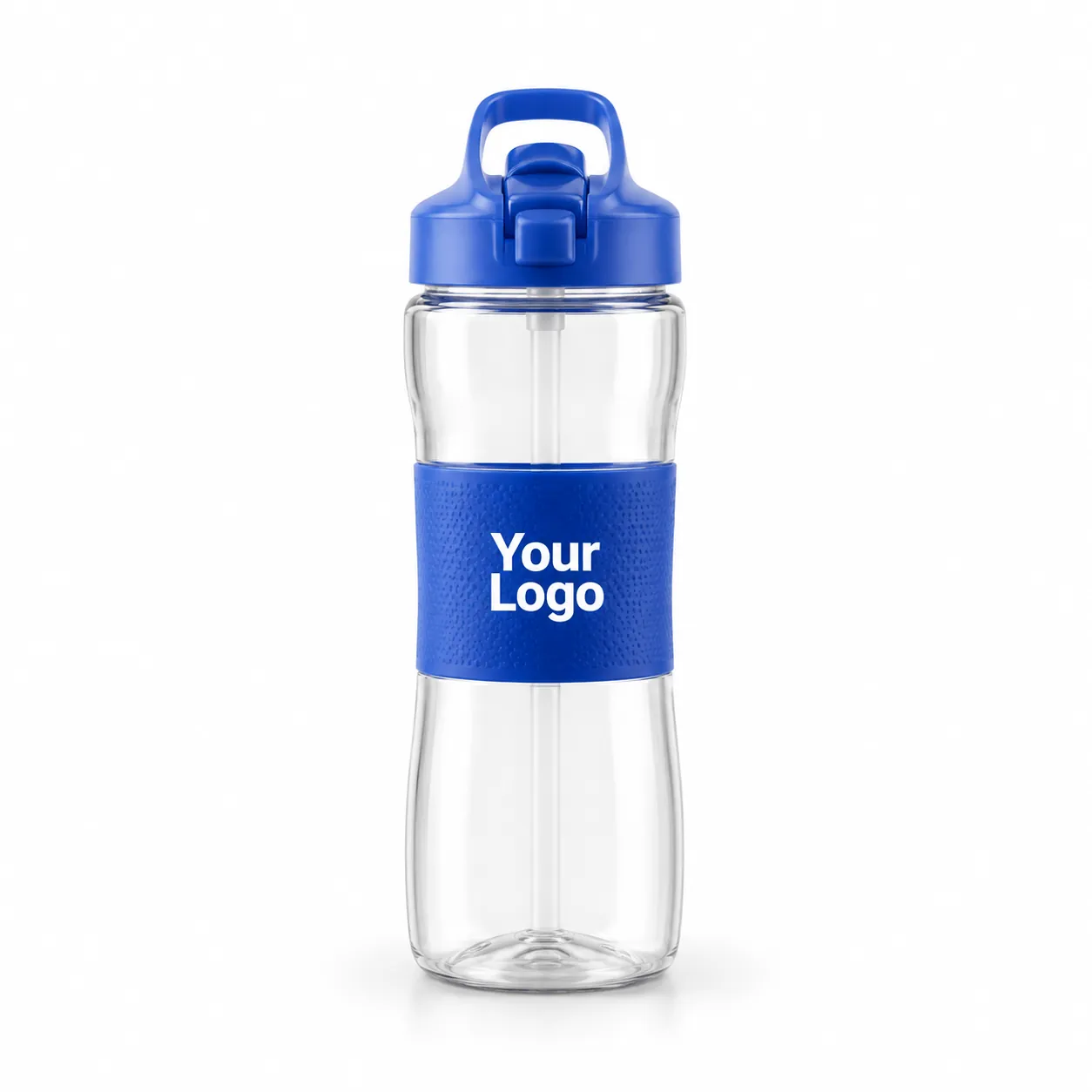 Blue Grip Straw Plastic Water Bottle